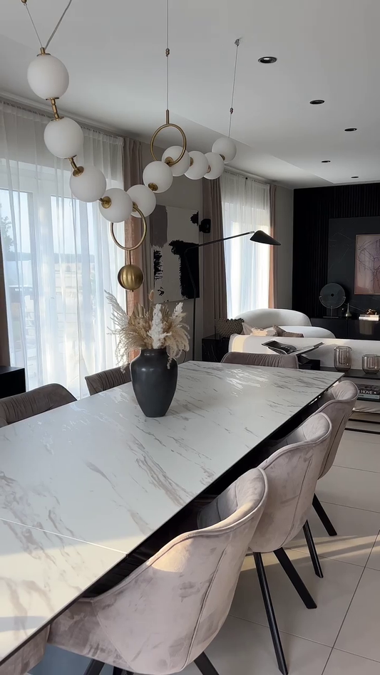 ثريا بقلادة من اللؤلؤ الأكريليك البسيط الحديث من Rylight