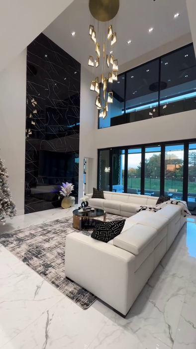 Rylight moderne luxe marmeren kroonluchter in gouden afwerking