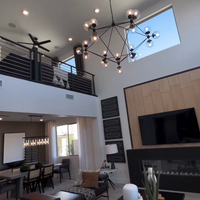 Rylight 10/15/21-Light Black Diamond Industrial Glass Chandelier