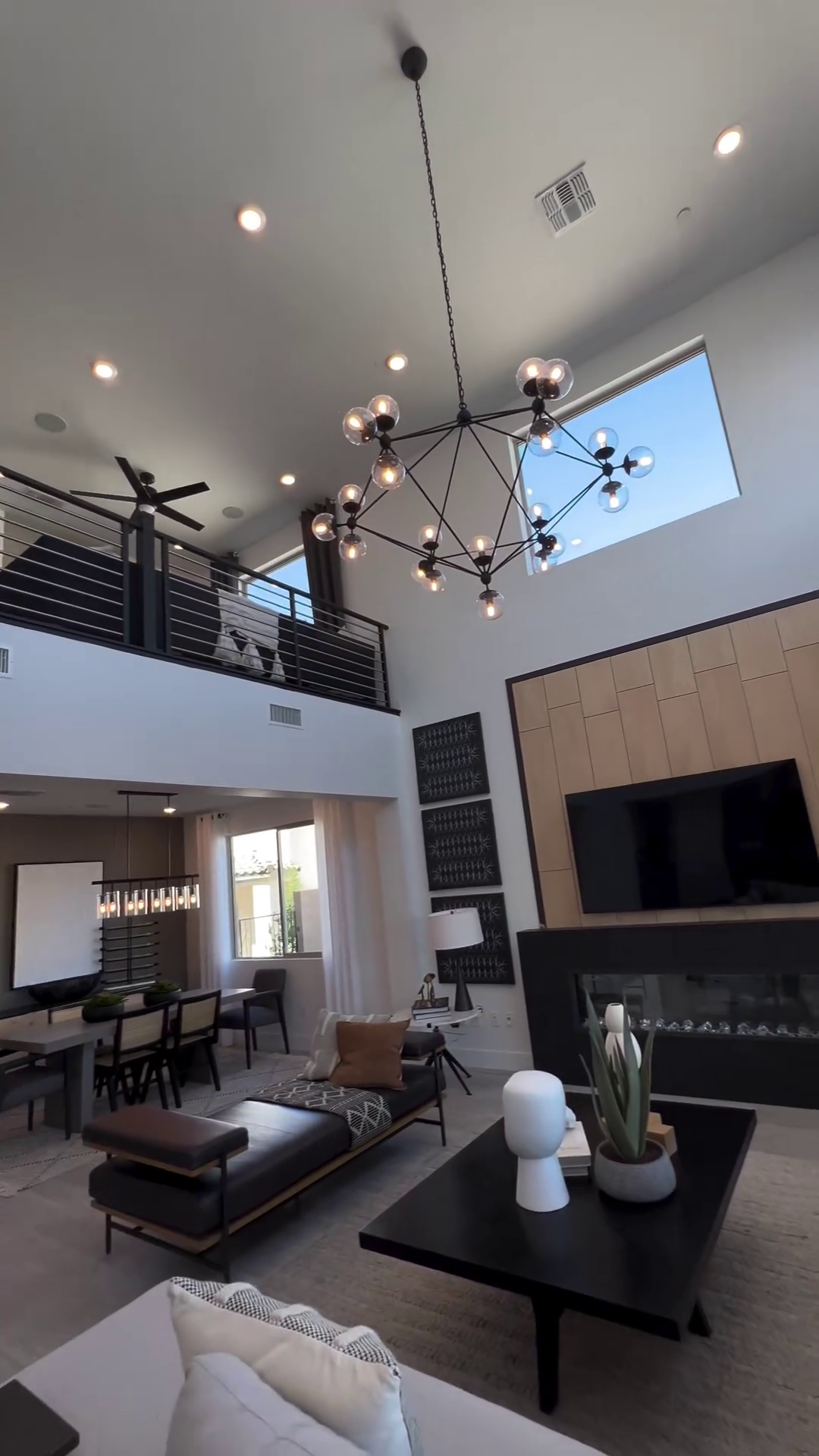 Rylight 10/15/21-Light Black Diamond Industrial Glass Chandelier