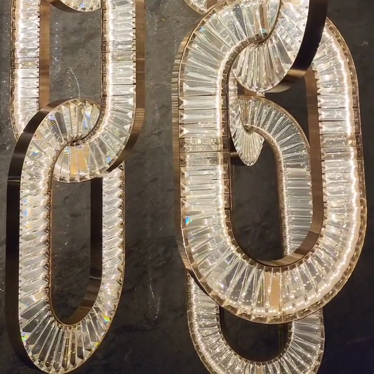 Moderne luxe kristallen kroonluchters met meerdere ringen