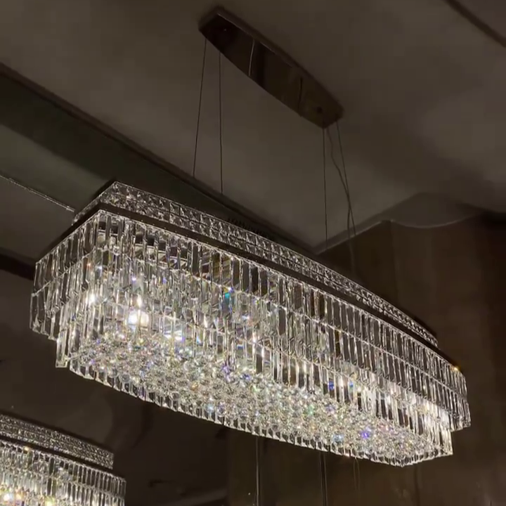 Luxe 3-laags kristallen kroonluchter voor eetkamer/woonkamer