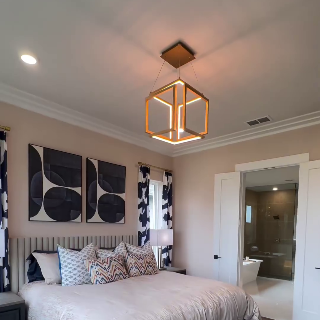 Rylight Goud/Zwarte Kubus LED Hanglamp