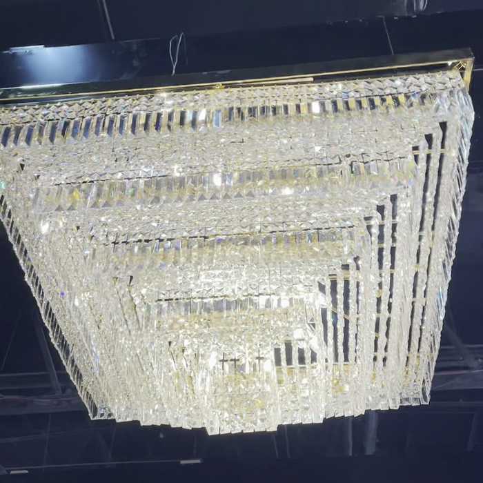 Rylight Modern Square Crystal Chandelier