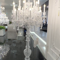 Luxe kaarslicht kristallen vloerlamp 