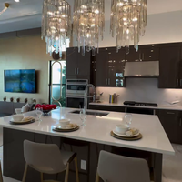 Modern Multi-tier Glass Chandelier for Dining Room/Living Room/Kitchen Island