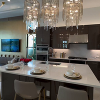 Modern Multi-tier Glass Chandelier for Dining Room/Living Room/Kitchen Island