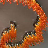Creative Irregular Floating Orange Crystal Cylinder Chandelier for Living Room/Hotel/Restaurant