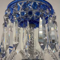 Rylight 3-kaars blauwe kristallen wandlamp