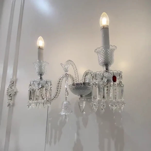 Rylight 2-Arm Candle Light Crystal Wall Light