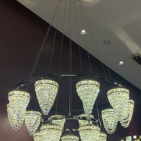 ثريا كريستالية فاخرة من طبقتين بتصميم عصري 