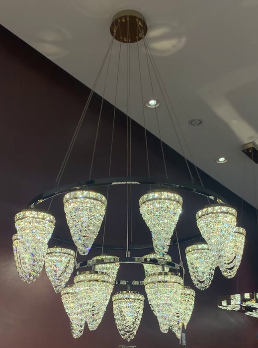 Modern Light Luxury 2-Tier Crystal Chandelier