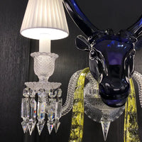 Traditionele kleurrijke kaarstak blauwe herten wandlamp