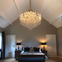 Rylight 25-Light Candle Crystal Chandelier in Gold/Chrome Finish