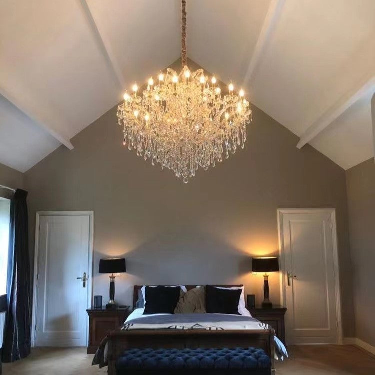 Rylight 25-Light Candle Crystal Chandelier in Gold/Chrome Finish