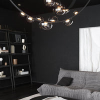 Rylight 1/2-lederen glazen kroonluchter met riem