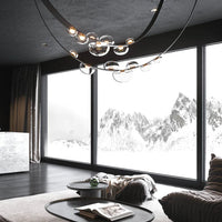 Rylight 1/2-lederen glazen kroonluchter met riem