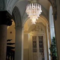 Rylight 5/6-Tier Traditional Italian Mid-Century Petal Glass Chandelier