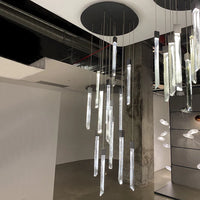 Rylight 10/15/17/Custom-Light zwarte kristallen staven kroonluchter