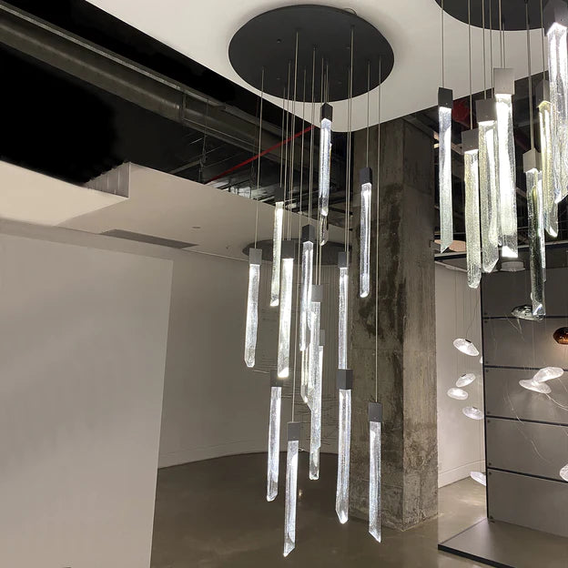 Rylight 10/15/17/Custom-Light zwarte kristallen staven kroonluchter